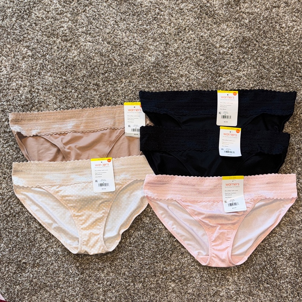 Warner's women’s  Underwear Set - Black, Pink, Cream, Tan
